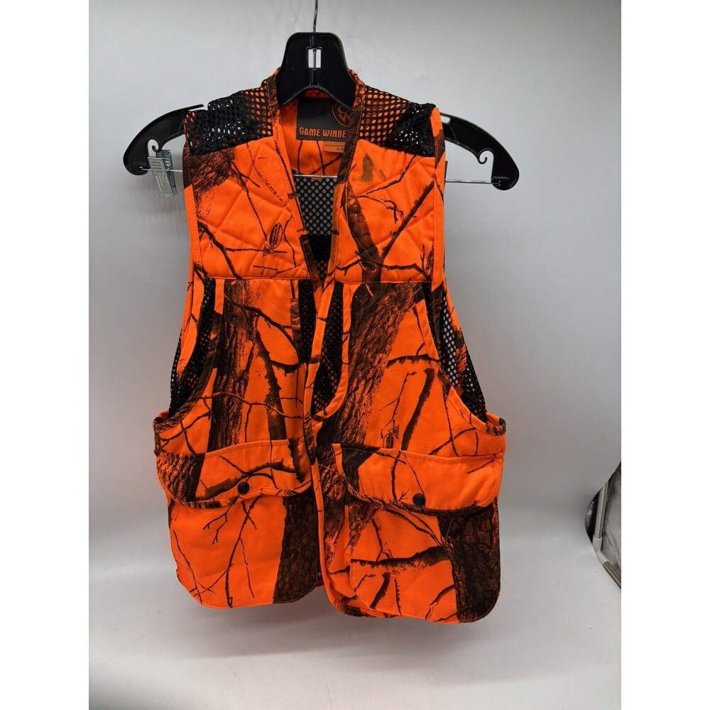 Game Winner Hunting Vest Small Blaze Orange Realtree Hardwoods HD Game Hunt